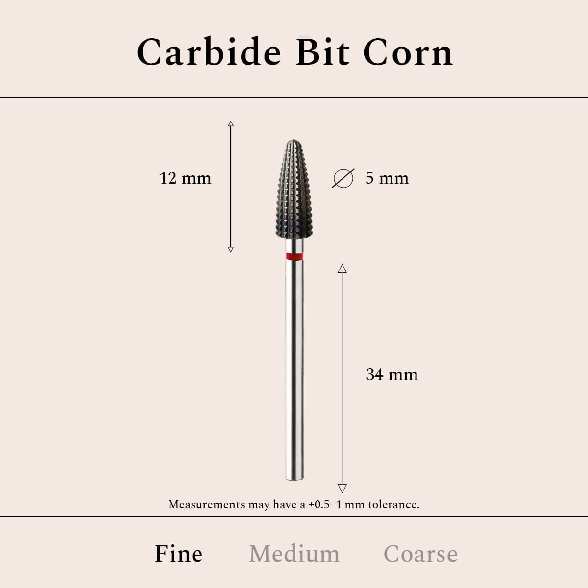 Carbide Bit Corn Fine, 5 mm